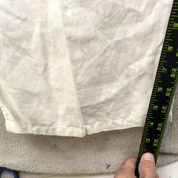 Phat Farm Mens Pants Size 34 White Straight Trousers 100% Linen Blend Casual - Picture 5 of 15